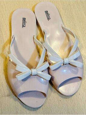 Melissa Women’s Light Pink Bow Slide Sandals